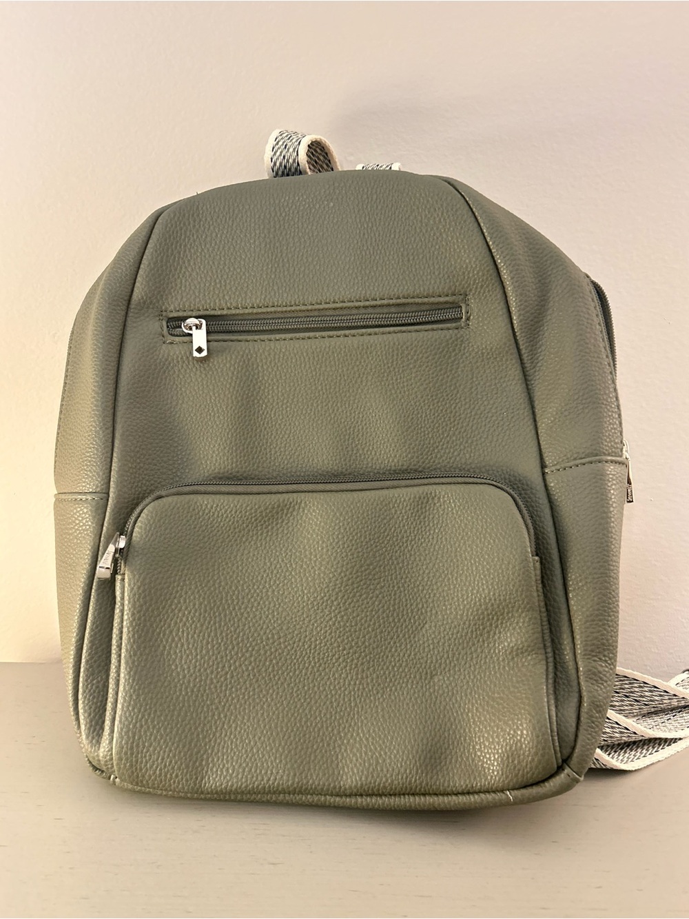 Thirty-One Jewell Olive Green Backpack Adjustable Straps NWOT